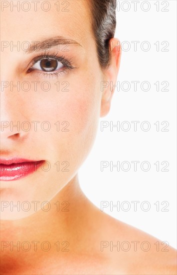 Studio portrait of young woman.