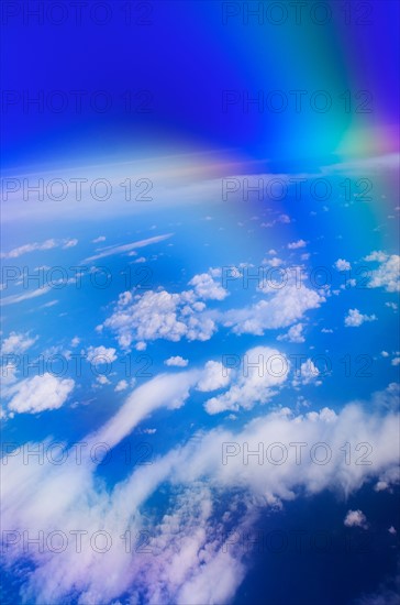 Aerial view of clouds over sea.