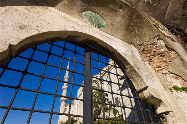 Turkey, Istanbul, Sultanahmet Mosque gate.