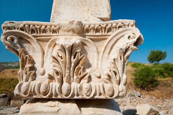 Turkey, Ephesus, Corinthian column.