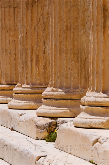 Greece, Athens, Acropolis, Doric columns of Propylaea.