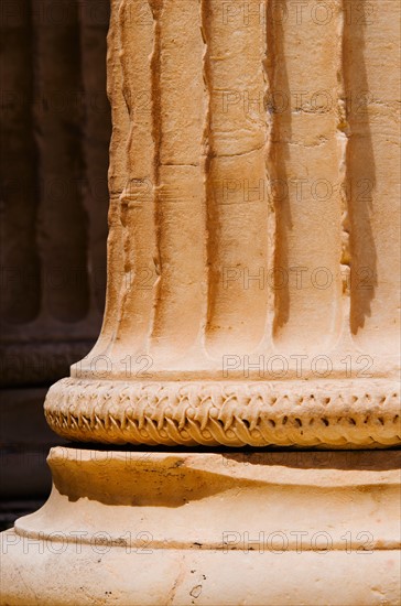 Greece, Athens, Acropolis, Doric column of Propylaea.