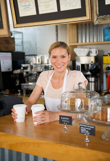 Female cafe owner.