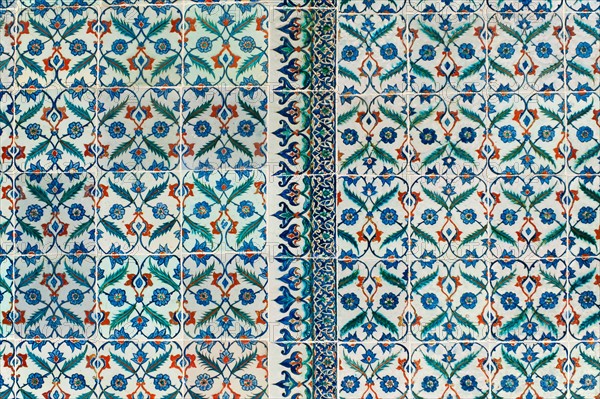 Turkey, Istanbul, Topkapi Palace tilework.