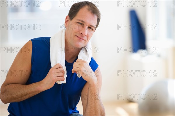 Portrait of mature man in gym.