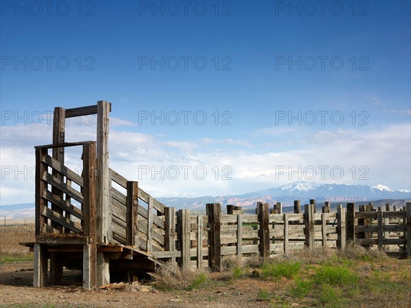 USA, Utah, Wooden fence on ranch. Photo: John Kelly