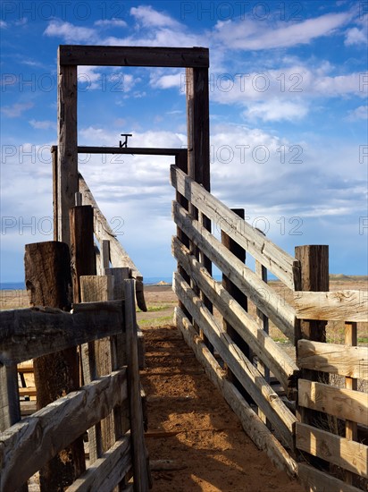 USA, Utah, Wooden fence on ranch. Photo: John Kelly