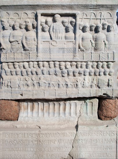 Turkey, Istanbul, Egyptian obelisk detail.