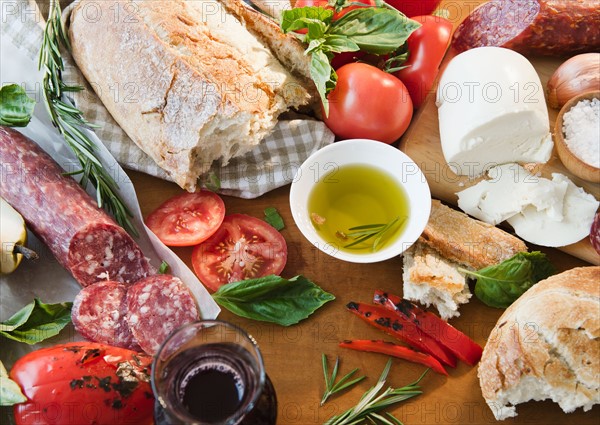 Close up of various italian food. Photo : Jamie Grill