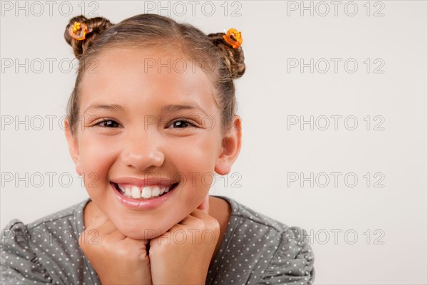 Studio portrait of girl (8-9). Photo: Rob Lewine