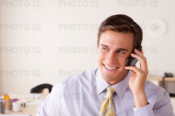 Businessman talking on phone. Photo : Rob Lewine