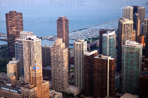 USA, Illinois, Chicago, Chicago downtown buildings, view from Hancock Tower. Photo : Henryk Sadura