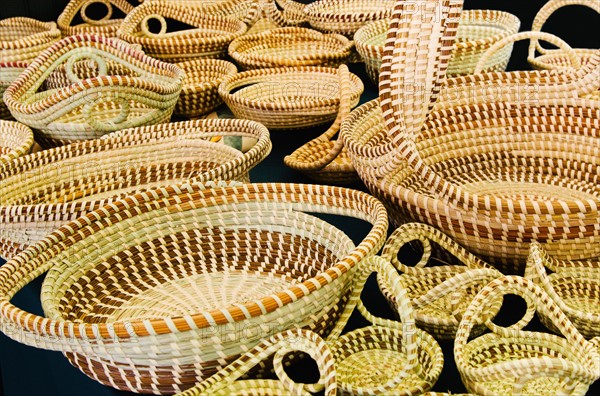 USA, South Carolina, Charleston, Sweetgrass baskets.