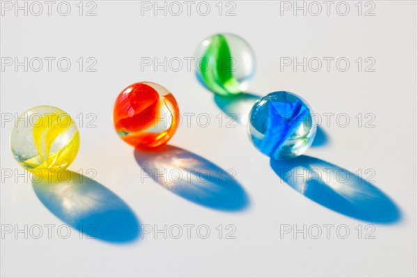 Studio shot of colorful marbles.