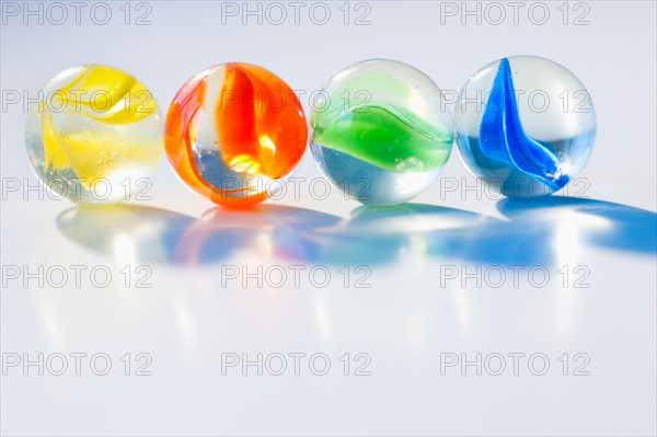 Studio shot of colorful marbles.
