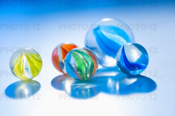 Studio shot of colorful marbles.