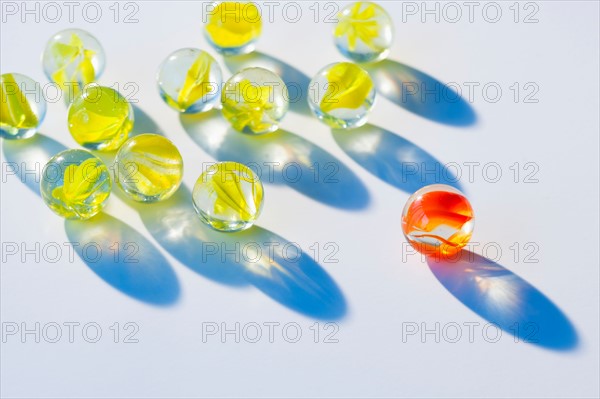Studio shot of colorful marbles.