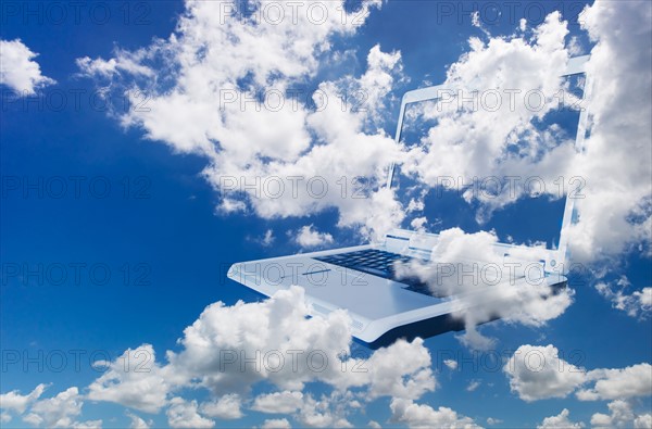 Laptop in sky.