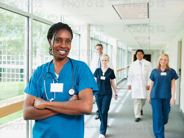 Medical staff posing together.