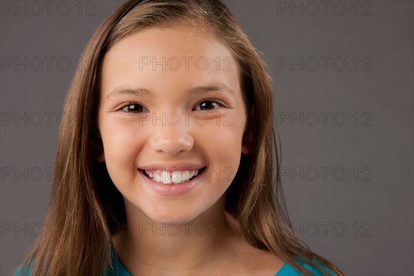 Studio portrait of girl (8-9). Photo: Rob Lewine