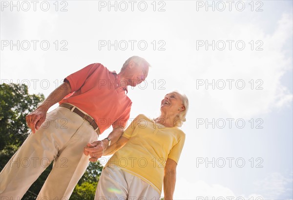 Low angle view of Senior couple.