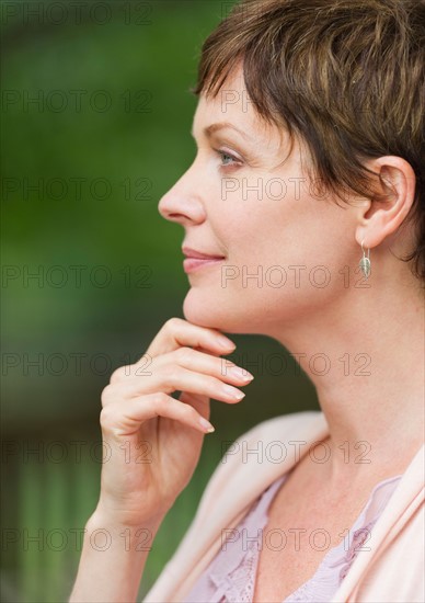 profile of mature woman.