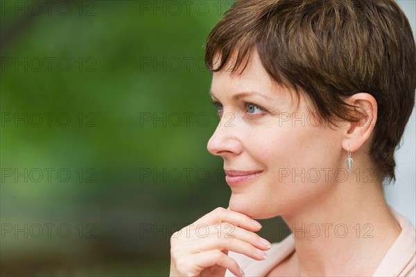 profile of mature woman.