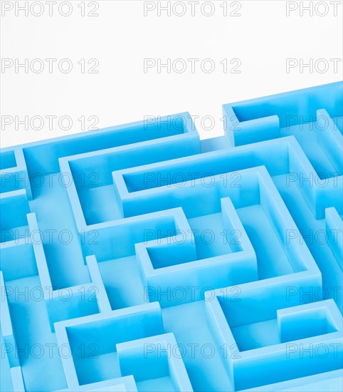 Studio shot of blue maze.