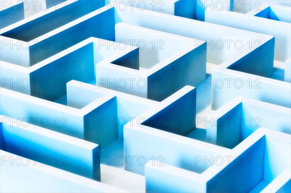 Studio shot of blue maze.