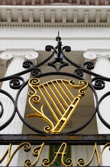 USA, South Carolina, Charleston, Detail of ornate iron gate.