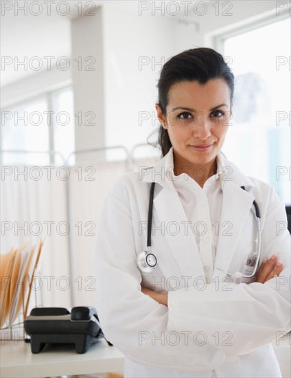 Portrait of female doctor in hospital. Photo: Jamie Grill