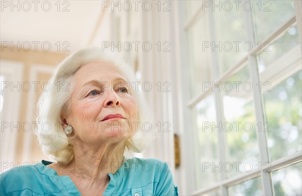 Portrait of pensive senior woman.