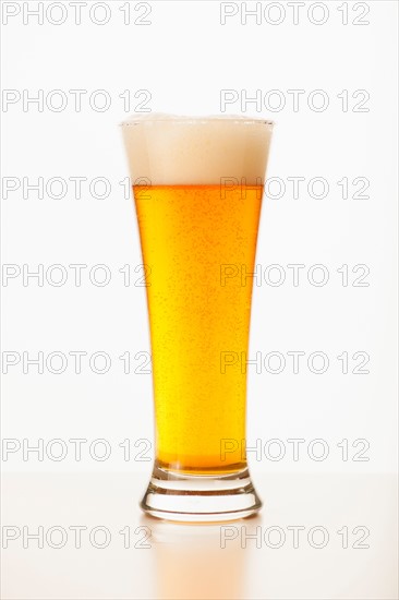 Studio shot of pale ale in glass.