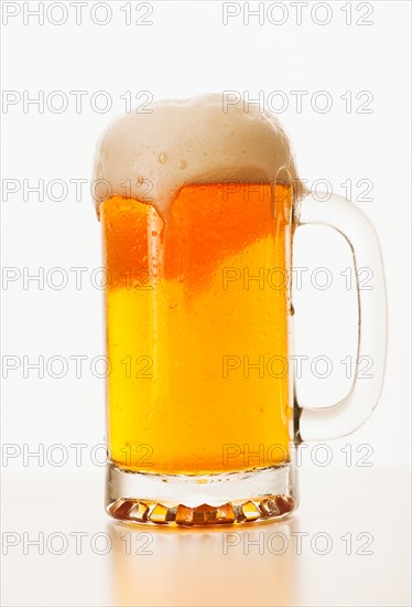 Studio shot of pale ale in beer glass.