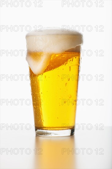 Studio shot of pale ale in glass.
