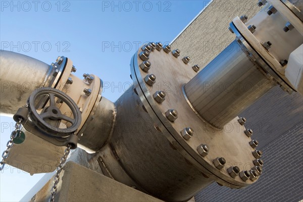 Pipes of water treatment plant. Photo : fotog