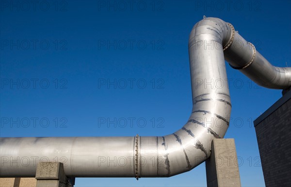 Pipes of water treatment plant. Photo : fotog