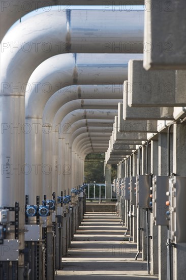 Pipes of water treatment plant. Photo : fotog