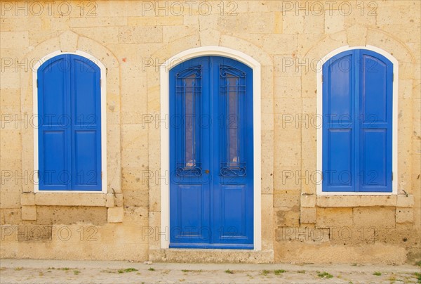 Turkey, Cesme, Alacati, facade of traditional house. Photo : Tetra Images