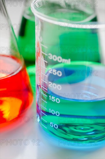 Studio shot of laboratory beakers. Photo: Antonio M. Rosario