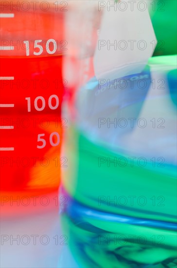 Studio shot of laboratory beakers. Photo : Antonio M. Rosario