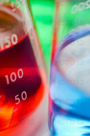 Studio shot of laboratory beakers. Photo : Antonio M. Rosario