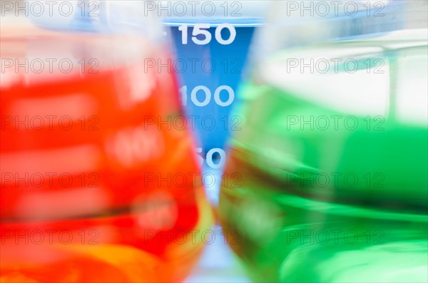 Studio shot of laboratory beakers. Photo : Antonio M. Rosario