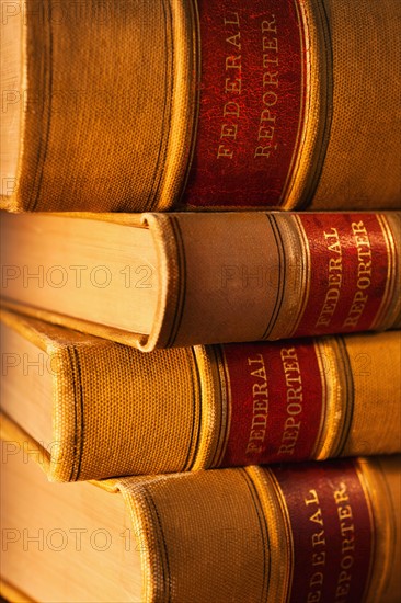 Close-up of lawyer books.