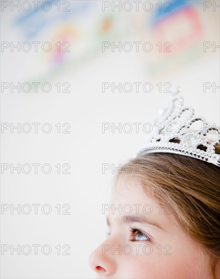 Close up of girl's head ( 6-7) with crown. Photo: Jamie Grill