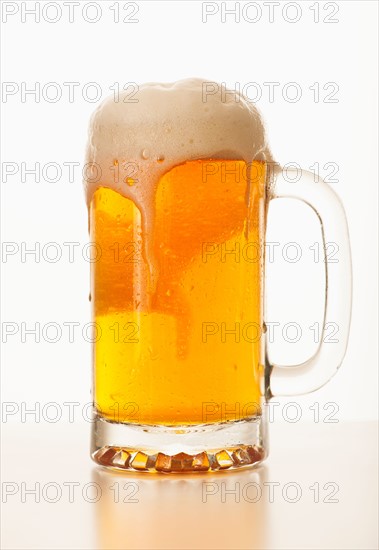 Studio shot of glass of beer.