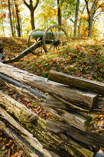 USA, Georgia, Kennesaw, Historic ranch with cannon.