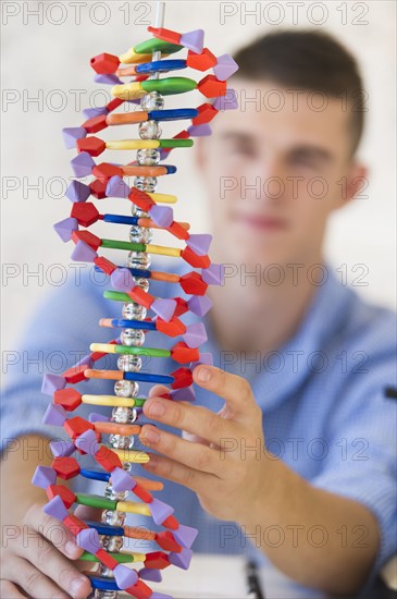 Teenage student (16-17) learning genetics.