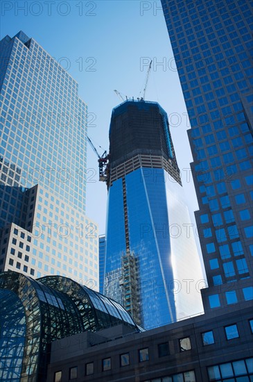 USA, New York State, New York City, Low angle view of World Freedom Tower.