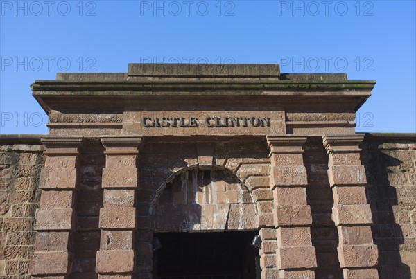 USA, New York State, New York City, Low angle view of Clinton Castle facade.